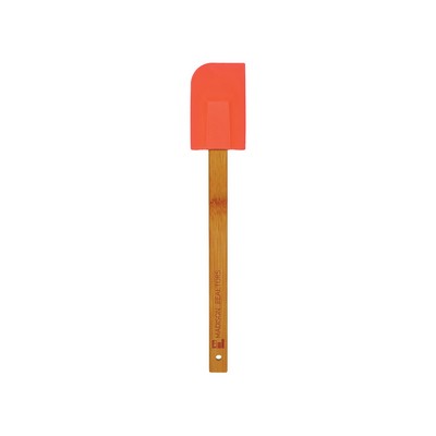 11¾" Red Silicone Spatula w/ Bamboo Handle