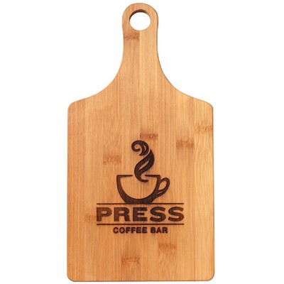 Genuine Bamboo Cutting Board w/Paddle Handle (13 ½" x 7")