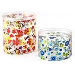 Medium PET Clear Floral Print Cylinder Pouch