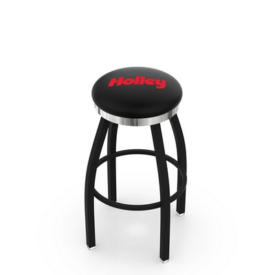 25" Swivel Stool w/Black finish and Chrome Accent Ring