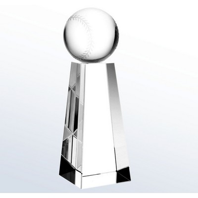 Crystal Championship Baseball Trophy, Small (2-3/8"x6")