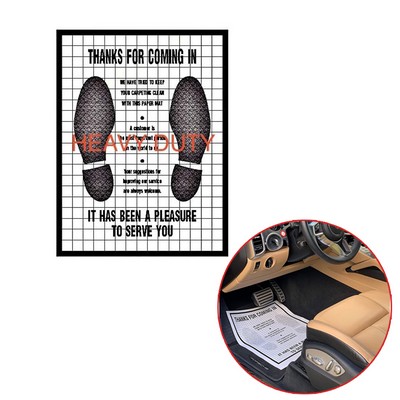 Custom Disposable Paper Car Floor Mats