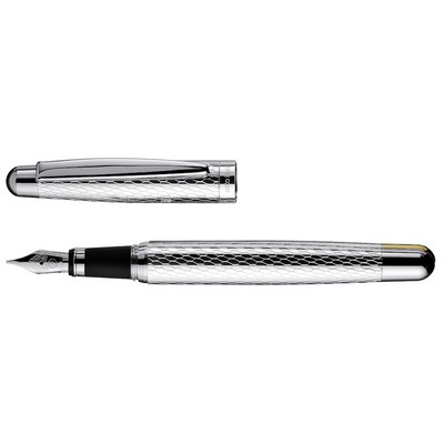 Luxury Line Otto Hutt Honeycomb 02 Design Series Solid Sterling Silver Fountain Pen