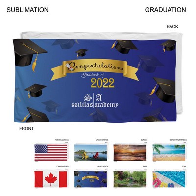 Stock Design Sublimated, Absorbent Microfiber Dri-Lite Terry Beach, Shower Towel, 30x60