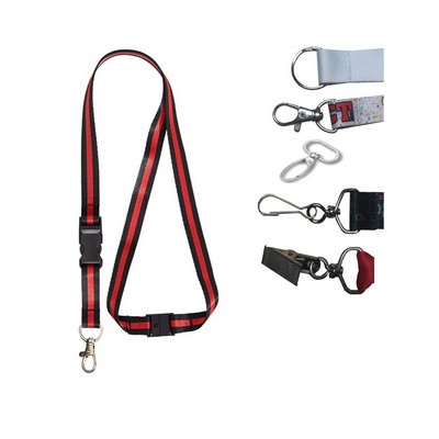 1" Dye-Sublimated Lanyard w/ Safety Breakaway Buckle Release