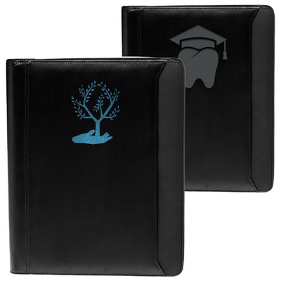 Personalized Textured Accent Zippered Portfolios