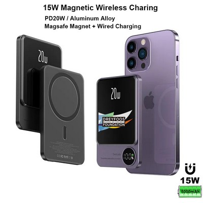 15W MagSafe Wireless Charger with 5000mAh Power Bank