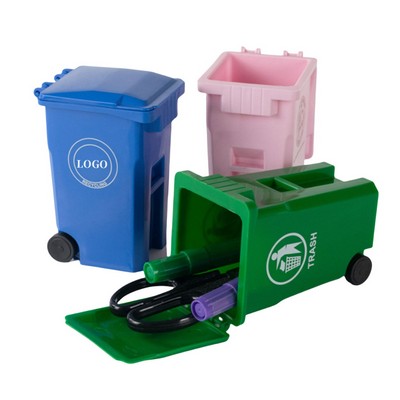 Mini Plastic Trash Can Pen Holder