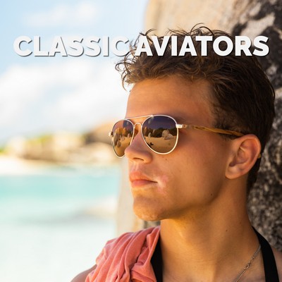 Wooden Classic Aviator Series Ebony, Zebra & Rosewood Sunglasses (SNOQUALMIE)