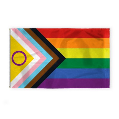 6 ' x 10 ' 1ply Nylon Intersex Progressive Pride Flag