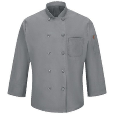 Red Kap™ Men's Long Sleeve Chef Coat w/OilBlok & MIMIX™ - Ten Button - Gray