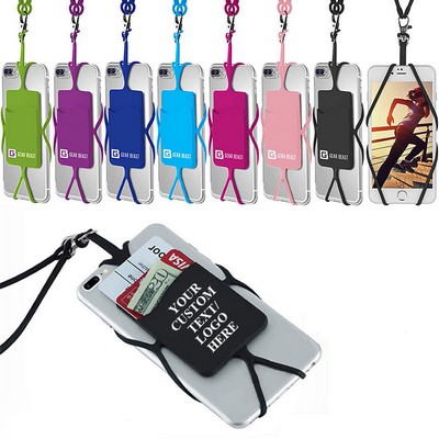 MAI Stretchy Mobile Device Pocket / Silicone Lanyard With Card Sleeve