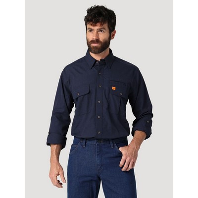 Wrangler® Flame Resistant Men's Navy Blue Long Sleeve Shirt