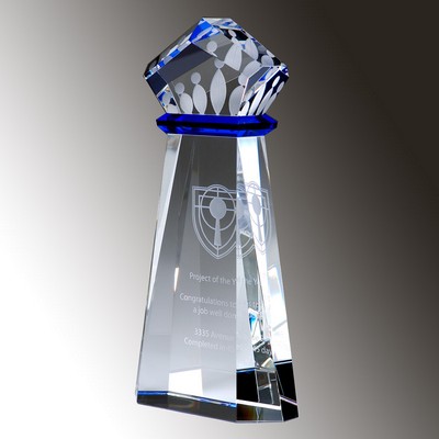 Crown Achievement Crystal Award, 10"H