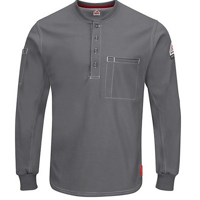 iQ Series® Men's Comfort Plus Knit Long Sleeve Henley Shirt - Charcoal Gray