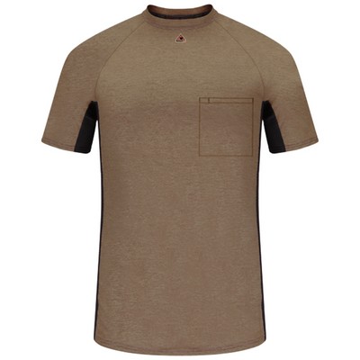 Bulwark™ Men's FR Two-Tone Base Layer w/Concealed Chest Pocket Shirt - Khaki Brown