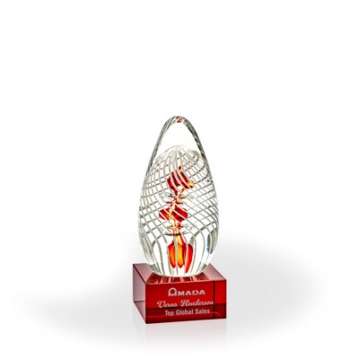 Ada Art Glass Award - Red Base