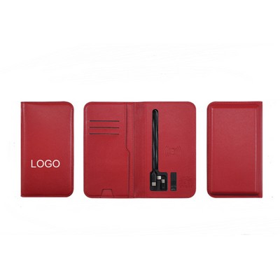 PU Leather Wallet Wireless Power Bank