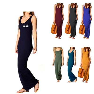 Women Basic Tight Slip Long Dress