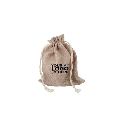 8in Linen-like Storage Bag Gunny Bag Drawstring Pouch