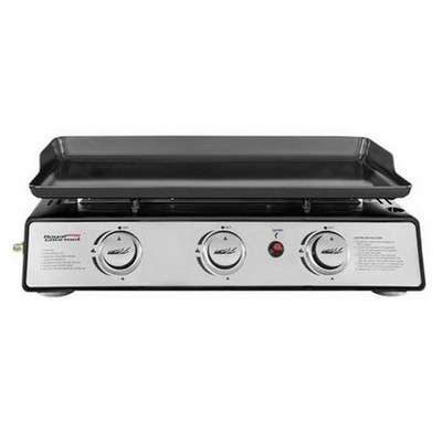 Keg Products Silver/Black Mini 3-Burner Portable Gas Griddle