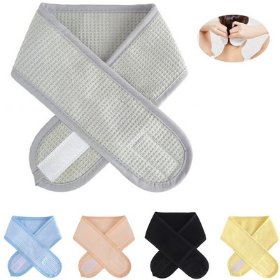 Comfortable Waffle-Patterned Spa Headband for Facial Treatments