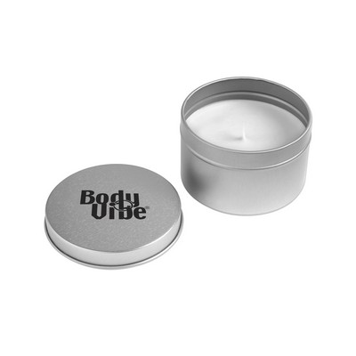 4 Oz. Silver Round Tin Candle