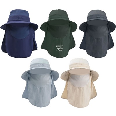 Adult Unisex Cotton Bucket Hat with Neck Flap