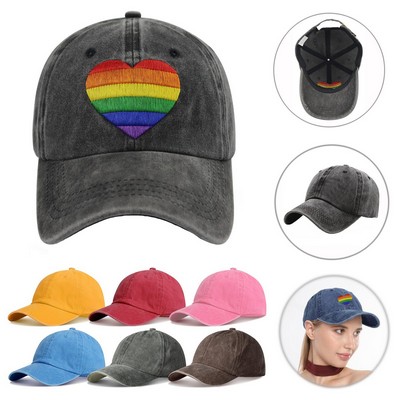 Pride Rainbow Embroidered Baseball Cap