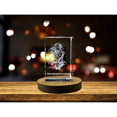 Melodic Mastery - Jazz Saxophone Player - 3D Engraved Crystal Tribute