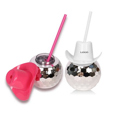 Disco Ball Cups with Straws - 20 oz