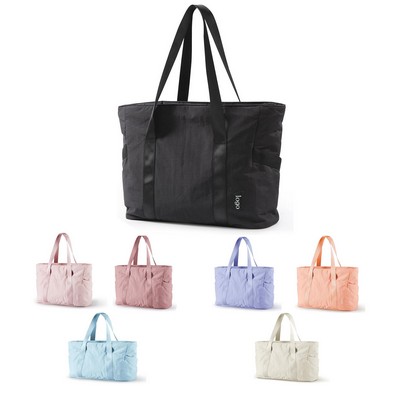 Women'S Shoulder Tote Bag With Zip And Yoga Mat Closure