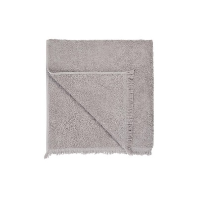 blomus Frino Satellite Gray Fringed Organic Cotton Terry Bath Towel