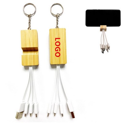 Eco-Friendly 5 in 1 Charging Cable W/stand and Key Ring