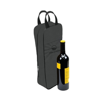 Vintage Leatherette Single Bottle Wine Tote