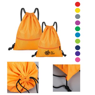 Drawstring Backpack w/Zipper