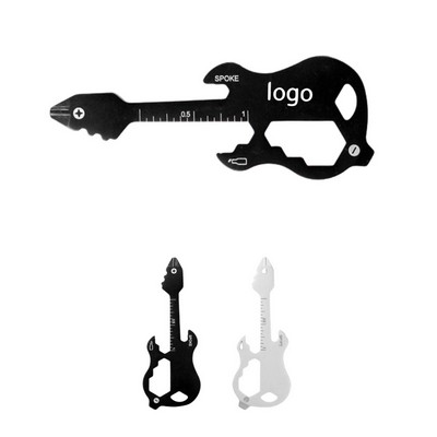 Portable Stainless Steel Guitar Shape Keychain Multitool