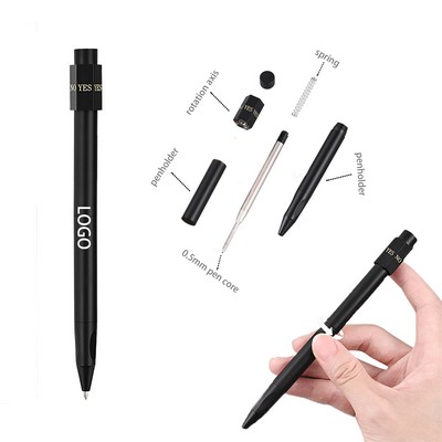 Black Rotatable Metal Ballpoint Pen