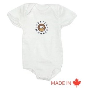 Short sleeve onesie-WHITE Interlock, Cotton