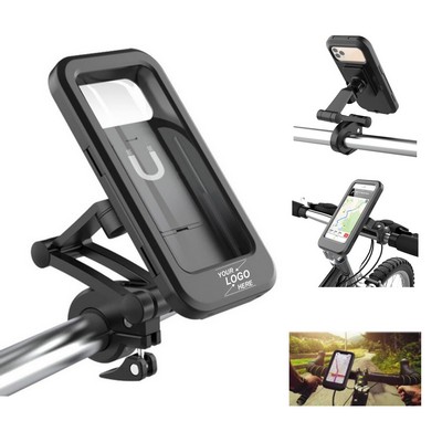 Waterproof Motorcycle & Mountain Bike Phone Mount with Touchscreen and Adjustable Handlebar Holder