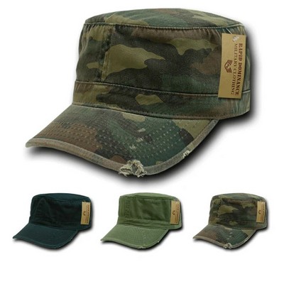 Rapid Dominance Vintage BDU Fatigue Torn Flat Top Cap