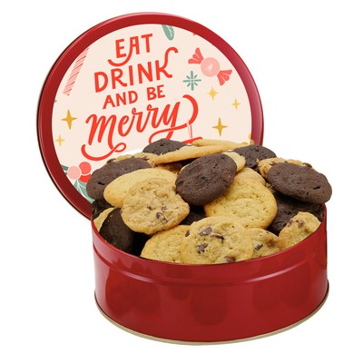 Medium Gourmet Cookie Tin with 2" Cookies - Assorted