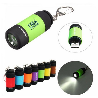 Mini Keychain Flashlight USB Rechargeable