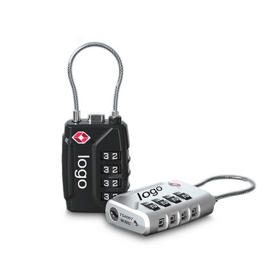 Zinc Alloy TSA Approved 4 Digit Combination Luggage Cable Lock