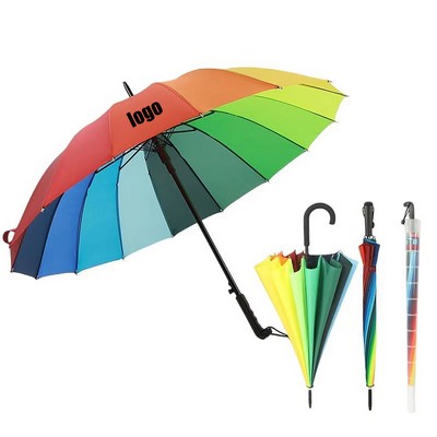 38'' Colorful Umbrella 16 Ribs With Waterproof Cover