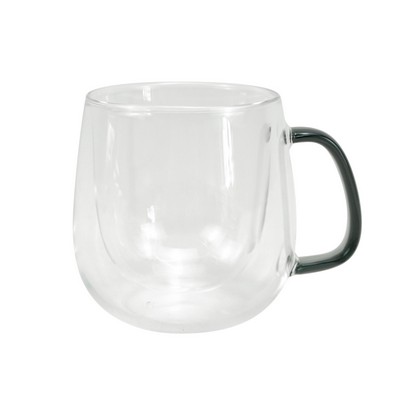 Jeanne Fitz Jeanne Fitz Double-Wall Glass Coffee Mug, Black Handle