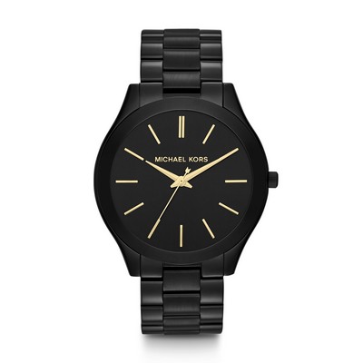 Michael Kors Ladies Slim Runway Black Ss Watch Black Watch