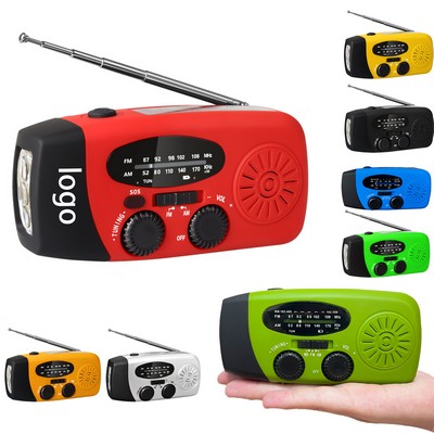 Emergency Tool Radio With Led Flashlight, 600Mah Power Bank