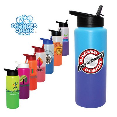 Mood 32 oz. Sports Bottle With Straw Cap Lid, Full Color Digital