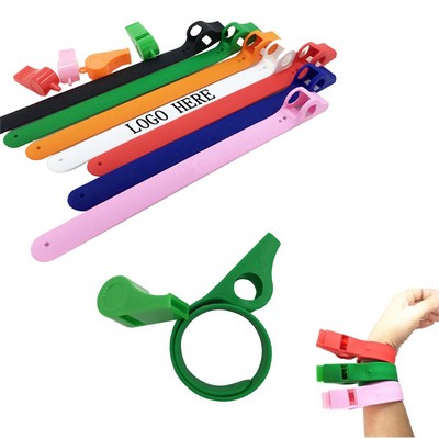 Silicone Slap Bracelet w/Whistle